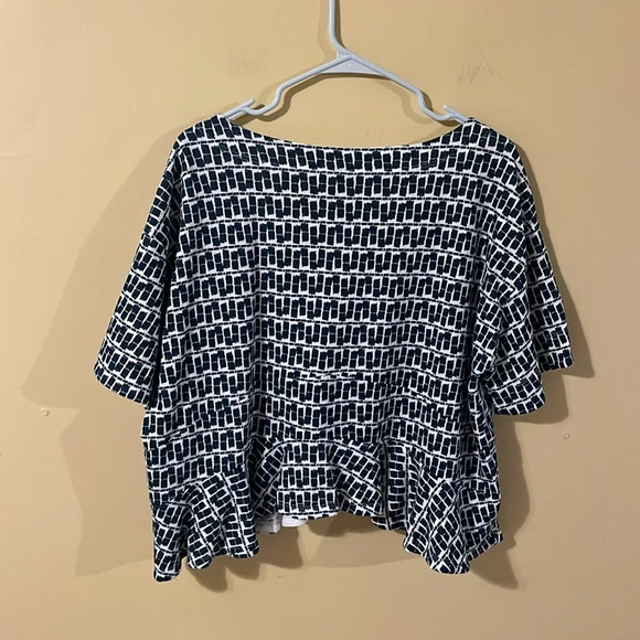 Anthropologie Blue Patterned Blouse - Picture 4 of 5